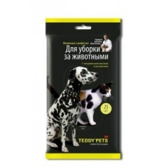 Teddy Pets Влажные салфетки для уборки за животными, 25 шт Teddy Pets Влажные салфетки для уборки за животными, 25 шт