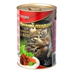Ночной Охотник консервы для кошек Говядина, кусочки в желе, 415 гр Ночной Охотник консервы для кошек Говядина, кусочки в желе, 415 гр