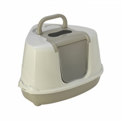 24646/ С 250-330 MODERNA Flip Туалет-домик для кошек 55х45х38 см теплый серый угловой 24646/ С 250-330 MODERNA Flip Туалет-домик для кошек 55х45х38 см теплый серый угловой