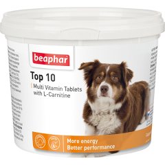 Beaphar Top 10 с L-карнитином Кормовая добавка для собак 180 таб. Beaphar Top 10 с L-карнитином Кормовая добавка для собак 180 таб.