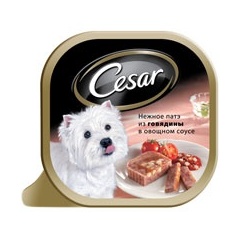 Корм "Cesar" для взрослых собак мелких пород, нежное патэ из говядины в овощном соусе, 100 гр Корм "Cesar" для взрослых собак мелких пород, нежное патэ из говядины в овощном соусе, 100 гр