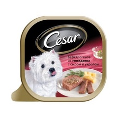 Корм "Cesar" для взрослых собак мелких пород, бефстроганов из говядины с сыром и укропом, 100 гр Корм "Cesar" для взрослых собак мелких пород, бефстроганов из говядины с сыром и укропом, 100 гр