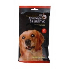 Teddy Pets Влажные салфетки для ухода за шерстью с Алоэ Вера и D-пантенолом 25 шт Teddy Pets Влажные салфетки для ухода за шерстью с Алоэ Вера и D-пантенолом 25 шт