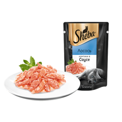 Sheba - Шеба паучи для кошек ломтики в соусе лосось 75 гр Sheba - Шеба паучи для кошек ломтики в соусе лосось 75 гр