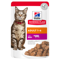 HILL'S Хиллс Паучи для кошек от 1 до 6 лет с говядиной 85гр HILL'S Хиллс Паучи для кошек от 1 до 6 лет с говядиной 85гр