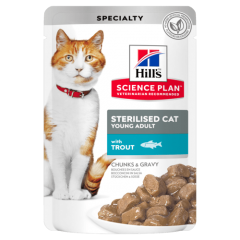 HILL'S Хиллс Паучи для кастрированных кошек от 1 до 6 лет с форелью 85 гр HILL'S Хиллс Паучи для кастрированных кошек от 1 до 6 лет с форелью 85 гр