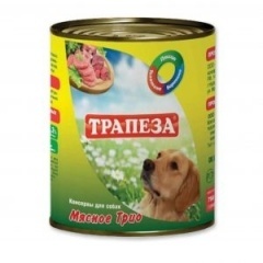 ТРАПЕЗА консервы для собак "Мясное Трио", 750 гр ТРАПЕЗА консервы для собак "Мясное Трио", 750 гр