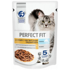 Perfect Fit влажный корм для взрослых кошек с чувствительным пищеварением с лососем в соусе 75 гр Perfect Fit влажный корм для взрослых кошек с чувствительным пищеварением с лососем в соусе 75 гр