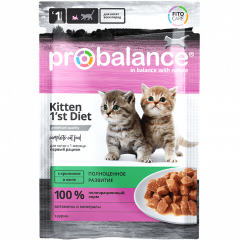Probalance Kitten 1'st Diet Консервированный корм для котят с телятиной в желе 85 гр Probalance Kitten 1'st Diet Консервированный корм для котят с телятиной в желе 85 гр