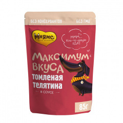 Пауч Мнямс томленая телятина в соусе для собак "Максимум вкуса" 85 г Пауч Мнямс томленая телятина в соусе для собак "Максимум вкуса" 85 г