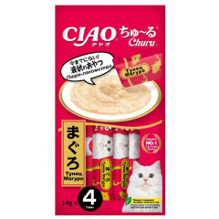 Лакомство-пюре для кошек Inaba Ciao Churu Тунец магуро 14г*4шт Лакомство-пюре для кошек Inaba Ciao Churu Тунец магуро 14г*4шт