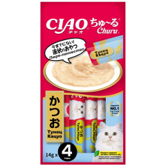 Лакомство-пюре для кошек Inaba Ciao Churu Тунец кацуо 14г*4шт Лакомство-пюре для кошек Inaba Ciao Churu Тунец кацуо 14г*4шт