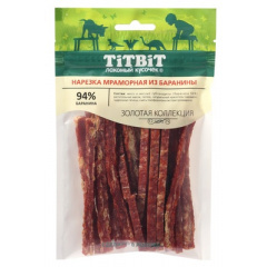 TiTBiT Нарезка мраморная из говядины для собак 80 гр TiTBiT Нарезка мраморная из говядины для собак 80 гр