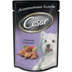 Cesar Паучи с ягненком и овощами для собак, 100 гр Cesar Паучи с ягненком и овощами для собак, 100 гр