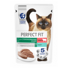 Perfect Fit влажный корм для стерилизованных котов и кошек, паштет с говядиной 75 гр Perfect Fit влажный корм для стерилизованных котов и кошек, паштет с говядиной 75 гр