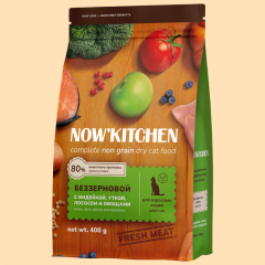 NOW'KITCHEN Нау Китчен Беззерновой корм для взрослых кошек со свежей индейкой, уткой, лососем и овощами NOW'KITCHEN Нау Китчен Беззерновой корм для взрослых кошек со свежей индейкой, уткой, лососем и овощами