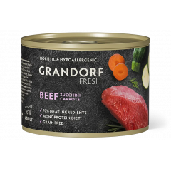 GRANDORF FRESH Консервы для собак паштет из говядины с цукини и морковью 200 гр GRANDORF FRESH Консервы для собак паштет из говядины с цукини и морковью 200 гр