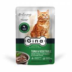 GINA Tuna&Vegetable Филе тунца с овощами в густом соусе 85 гр х 24 шт GINA Tuna&Vegetable Филе тунца с овощами в густом соусе 85 гр х 24 шт