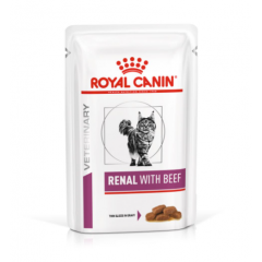 Royal Canin RENAL - Роял Канин диета для кошек с хронической почечной недостаточночностью со вкусом говядины, паучи 85 гр Royal Canin RENAL - Роял Канин диета для кошек с хронической почечной недостаточночностью со вкусом говядины, паучи 85 гр