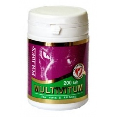 POLIDEX Multivitum Мультивитум Витамины для кошек комплексные с макро- и микроэлементами 200 шт POLIDEX Multivitum Мультивитум Витамины для кошек комплексные с макро- и микроэлементами 200 шт