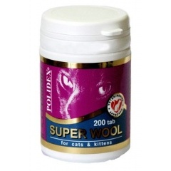 POLIDEX Super Wool Супер Вул Витамины для кошек, улучшающий состояние шерсти, кожного покрова, когтей 200 шт POLIDEX Super Wool Супер Вул Витамины для кошек, улучшающий состояние шерсти, кожного покрова, когтей 200 шт