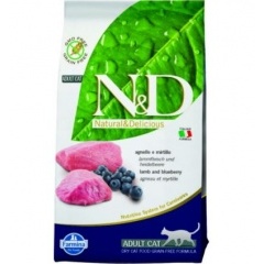 FARMINA N&D GF Cat Lamb&Blueberry Adult Фармина Корм для кошек беззерновой ягненок с черникой 10 кг FARMINA N&D GF Cat Lamb&Blueberry Adult Фармина Корм для кошек беззерновой ягненок с черникой 10 кг
