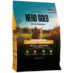 NERO GOLD super premium Неро Голд Сухой корм для кошек и котят всех возрастов с мясом курицы и овощами NERO GOLD super premium Неро Голд Сухой корм для кошек и котят всех возрастов с мясом курицы и овощами