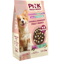 Pink MEGA BOOST Digestive Пинк корм для собак с чувствительным пищеварением всех возрастов Курица с клубникой, 2 гранулы Pink MEGA BOOST Digestive Пинк корм для собак с чувствительным пищеварением всех возрастов Курица с клубникой, 2 гранулы