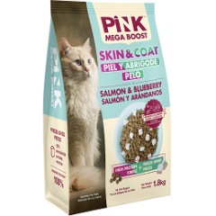 Pink MEGA BOOST Skin & Coat Пинк корм для здоровья кожи и шерсти кошек всех возрастов Лосось с черникой Pink MEGA BOOST Skin & Coat Пинк корм для здоровья кожи и шерсти кошек всех возрастов Лосось с черникой